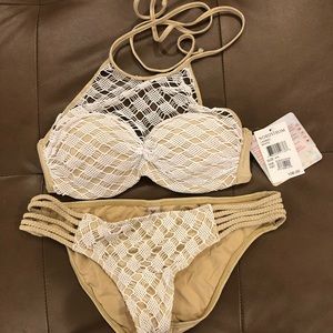 Gold/white bikini - NWT!